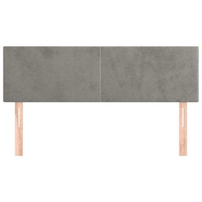 Têtes De Lit Double VidaXL 2 Pièces - Gris Clair, Tissu Polyester, Hauteur Réglable 78-88 Cm, Pieds En Bois - Pour Chambre à Coucher - 5