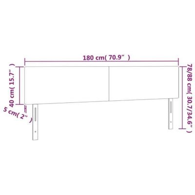 vidaXL 2 x Têtes de Lit Meubles de Chambre à Coucher Accessoires de Lit Simple Têtes de Cadre de Lit Intérieur Gris Foncé 345839