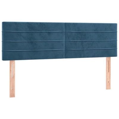 Tête De Lit Velours Bleu Foncé 160 Cm - Hauteur Réglable - Pieds En Bois - VidaXL - 10