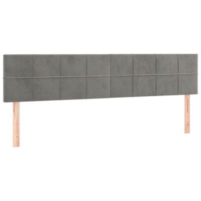 Têtes De Lit Double Gris Clair En Tissu - 2 Pièces, Réglables En Hauteur, 80x5x78/88 Cm - 11