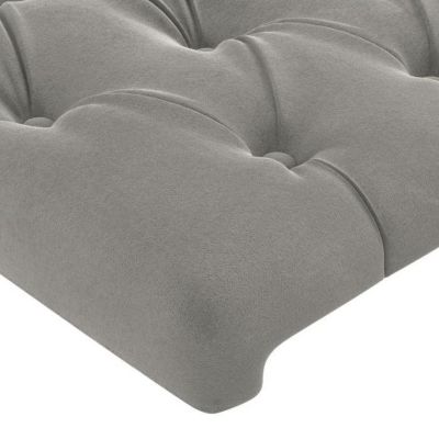 Têtes De Lit Double VidaXL 2 Pièces - Gris Clair, Tissu Polyester, Hauteur Réglable 78-88 Cm, Pieds En Bois - Pour Chambre à Coucher - 4