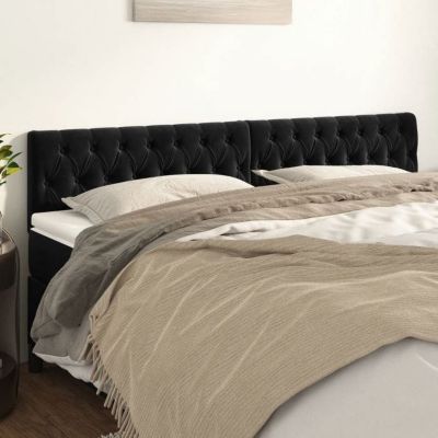 VidaXL Tête De Lit Meuble De Chambre à Coucher Accessoire De Lit Simple Tête De Cadre De Lit Maison Intérieur Noir 90x5x78/88 Cm Velours