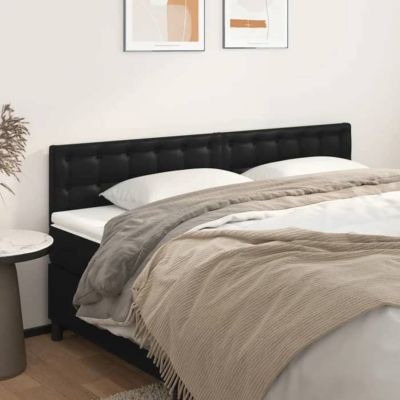 Tête De Lit En Métal Noir 160 Cm - Design Élégant Avec Pieds, Soutien Dos Parfait Pour Lire Ou Regarder La TV