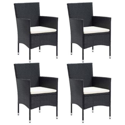 vidaXL 4x Chaises de Salle à Manger de Jardin Fauteuils à Dîner de Patio Sièges de Salle à Manger d'Extérieur Balcon 310562