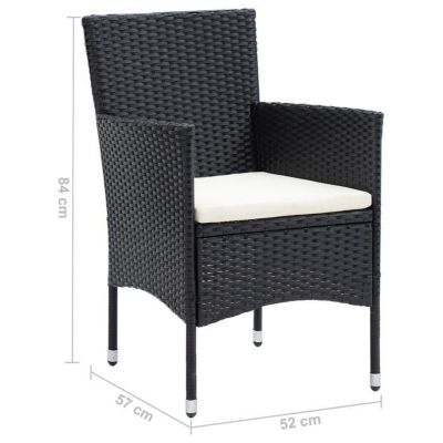vidaXL 4x Chaises de Salle à Manger de Jardin Fauteuils à Dîner de Patio Sièges de Salle à Manger d'Extérieur Balcon 310562