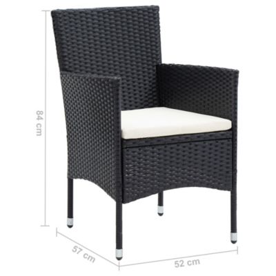 vidaXL 4x Chaises de Salle à Manger de Jardin Fauteuils à Dîner de Patio Sièges de Salle à Manger d'Extérieur Balcon 310562