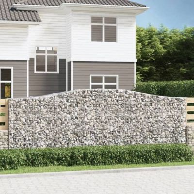 vidaXL 5x Paniers à Gabions Arqués Cages à Gabions Arquées Murs de Gabion Barrières de Jardin Terrasse Extérieur 3145985