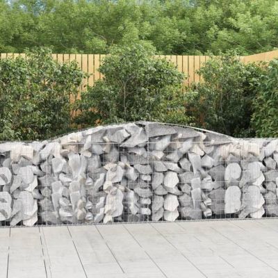 vidaXL 5x Paniers à Gabions Arqués Cages à Gabions Arquées Murs de Gabion Barrières de Jardin Terrasse Extérieur 3146986