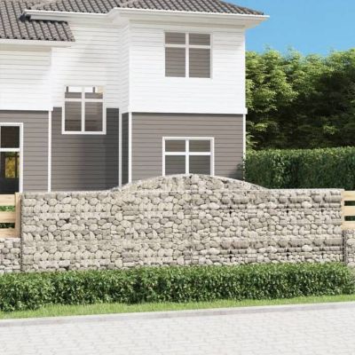vidaXL 7x Paniers à Gabions Arqués Cages à Gabions Arquées Murs de Gabion Barrières de Jardin Terrasse Extérieur 3146884
