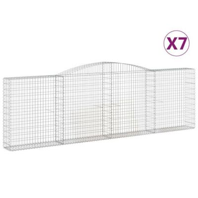 vidaXL 7x Paniers à Gabions Arqués Cages à Gabions Arquées Murs de Gabion Barrières de Jardin Terrasse Extérieur 3146884