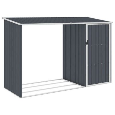 vidaXL Abri à bois de jardin Anthracite 245x98x159 cm Acier galvanisé 46295