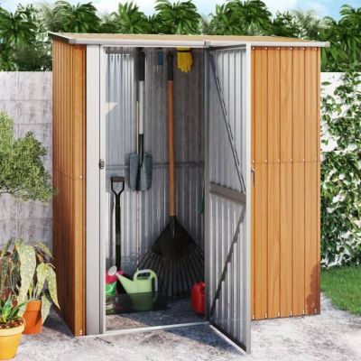 vidaXL Abri de jardin 180,5x97x209,5 cm acier galvanisé aspect bois 150906