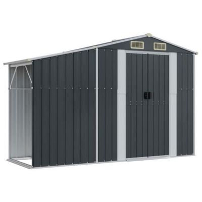 vidaXL Abri de jardin anthracite 277x93x179 cm acier galvanisé 364518