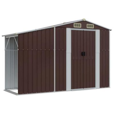 vidaXL Abri de jardin marron 277x93x179 cm acier galvanisé 364520