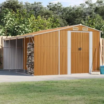 vidaXL Abri de jardin marron clair 277x365,5x179 cm acier galvanisé 3188300
