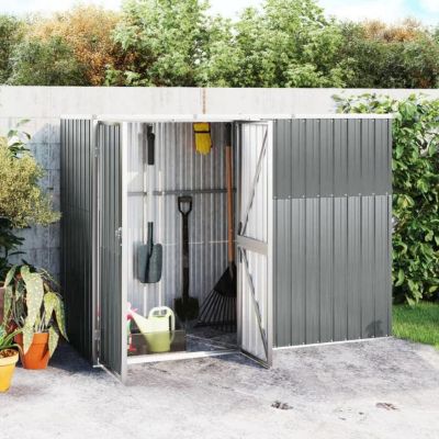 vidaXL Abri à outils de jardin Gris 225x89x161 cm Acier galvanisé 316214
