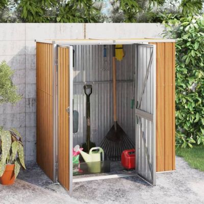 vidaXL Abri à outils de jardin marron 161x89x161 cm acier galvanisé 316212