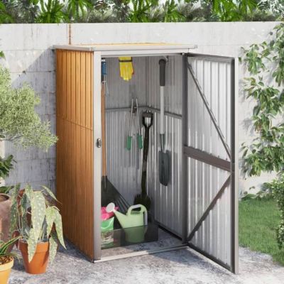 vidaXL Abri à outils de jardin marron 88x89x161 cm acier galvanisé 316208