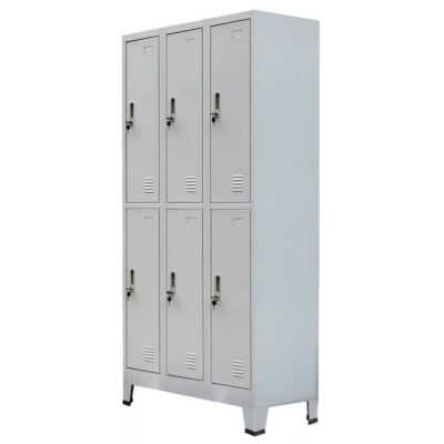 vidaXL Armoire à casiers avec 6 compartiments Acier 90x45x180 cm Gris