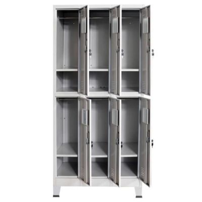 vidaXL Armoire à casiers avec 6 compartiments Acier 90x45x180 cm Gris