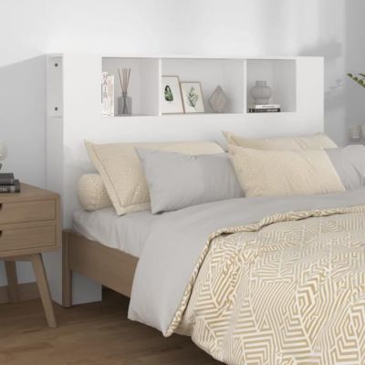 vidaXL Armoire de tête de lit Blanc 140x18,5x104,5 cm 811925