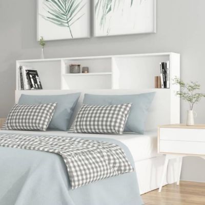 vidaXL Armoire de tête de lit Blanc 160x19x103,5 cm 811871