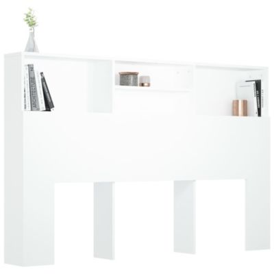 vidaXL Armoire de tête de lit Blanc 160x19x103,5 cm 811871