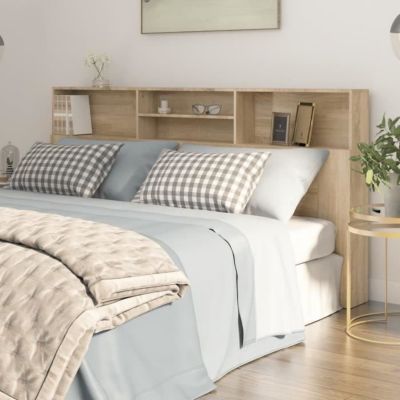 Armoire De Tête De Lit Sonoma Gris 200x18,5x104,5 Cm - Tête De Lit Sonoma Gris 200x185x1045 Cm Armoire De Tete De Lit Armoires De Tete De Lit Home Living 83248711