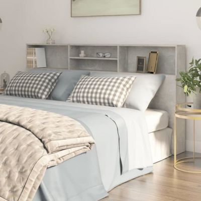 vidaXL Armoire de tête de lit Gris béton 200x19x103,5 cm 811893