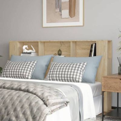 vidaXL Armoire de Tête de Lit Murale Meuble de Chambre à Coucher Tête de Lit avec Rangement Accessoire de Lit Intérieur 811946