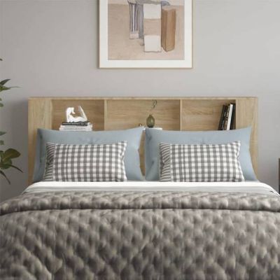 vidaXL Armoire de Tête de Lit Murale Meuble de Chambre à Coucher Tête de Lit avec Rangement Accessoire de Lit Intérieur 811946