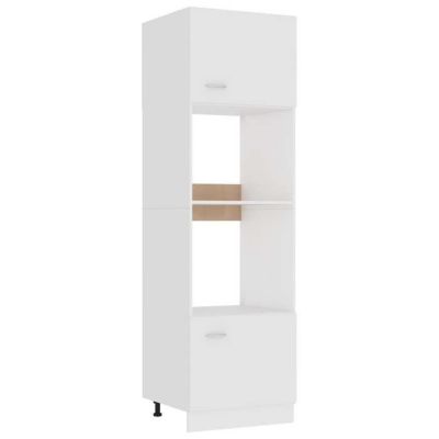 vidaXL Armoire à Micro-ondes, Armoire de Cuisine avec étagère, Meuble de Rangement Salle à Manger Maison Intérieur, Blanc 802546