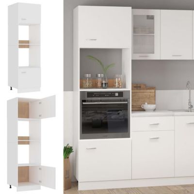 vidaXL Armoire à Micro-ondes, Armoire de Cuisine avec étagère, Meuble de Rangement Salle à Manger Maison Intérieur, Blanc 802546