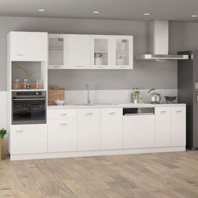 vidaXL Armoire à Micro-ondes, Armoire de Cuisine avec étagère, Meuble de Rangement Salle à Manger Maison Intérieur, Blanc 802546