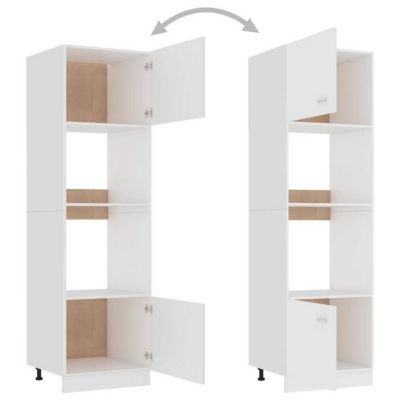 vidaXL Armoire à Micro-ondes, Armoire de Cuisine avec étagère, Meuble de Rangement Salle à Manger Maison Intérieur, Blanc 802546