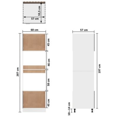 vidaXL Armoire à Micro-ondes, Armoire de Cuisine avec étagère, Meuble de Rangement Salle à Manger Maison Intérieur, Blanc 802546