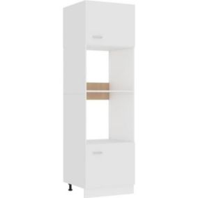 vidaXL Armoire à micro-ondes Blanc 60x57x207 cm Aggloméré