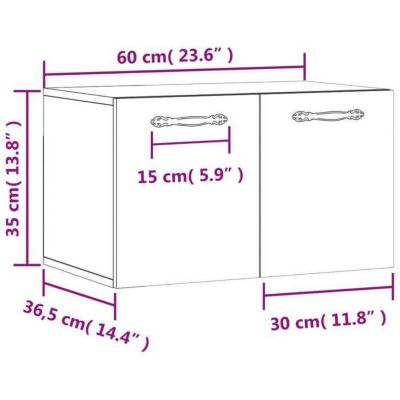 vidaXL Armoire murale Gris béton 60x36,5x35 cm Bois d'ingénierie 830016