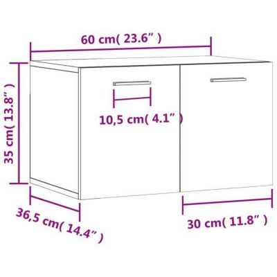 vidaXL Armoire murale Gris béton 60x36,5x35 cm Bois d'ingénierie 830040