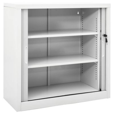 vidaXL Armoire à portes coulissantes Gris 90x40x90 cm Acier