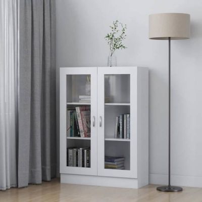 VidaXL Armoire à vitrine Blanc 82,5x30,5x115 cm Bois d'ingénierie 802750