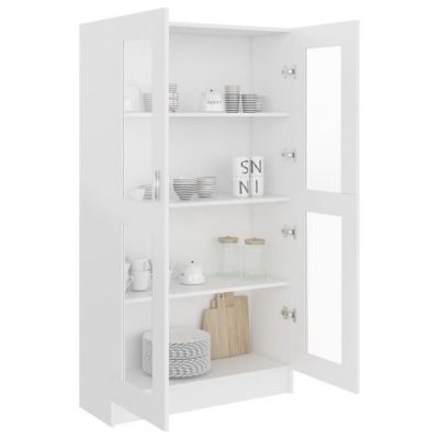 VidaXL Armoire à vitrine Blanc 82,5x30,5x150 cm Bois d'ingénierie 802759