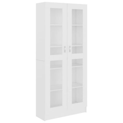 vidaXL - Vitrine - 100x8,5x75 - cm - décoré - bois - blanc