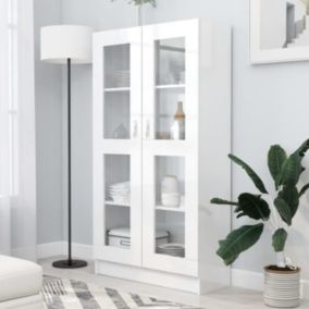 VidaXL Armoire vitrine Blanc brillant 82,5x30,5x150 cm Bois ingénierie 802765