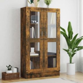 VidaXL Armoire à vitrine Chêne fumé 82,5x30,5x150 cm Bois d'ingénierie 815117