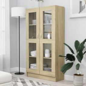 VidaXL Armoire à vitrine Chêne sonoma 82,5x30,5x150 cm Bois ingénierie 802762