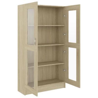 VidaXL Armoire à vitrine Chêne sonoma 82,5x30,5x150 cm Bois ingénierie 802762