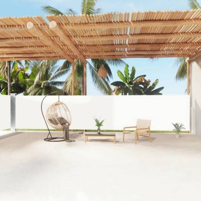 vidaXL Auvent latéral rétractable Crème 160x1200 cm 318067