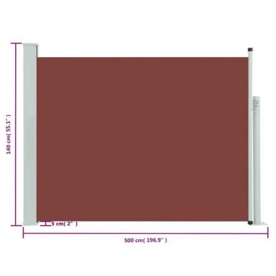 vidaXL Auvent Latéral Rétractable de Patio Store Latéral Brise-vue Abri Soleil Jardin Terrasse Balcon Exterieur Résistant 48399