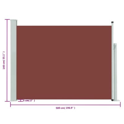 vidaXL Auvent Latéral Rétractable de Patio Store Latéral Brise-vue Abri Soleil Jardin Terrasse Balcon Exterieur Résistant 48399